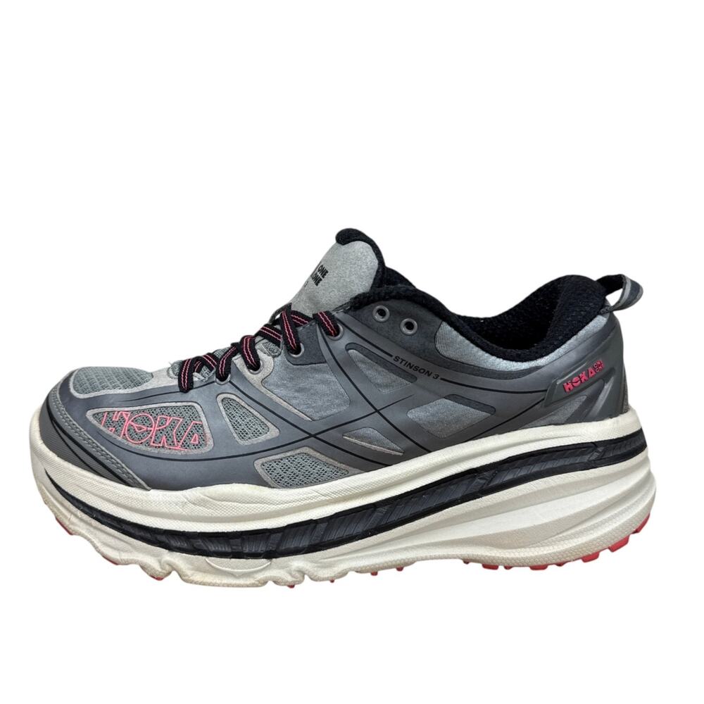 Hoka One One Stinson 3 ATR Womens 9.5 Gunmetal Pink Trail Running Shoe